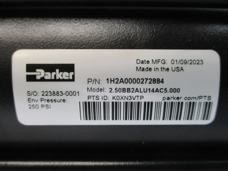 PARKER 2.50BB2ALU14AC5.000 1H2A0000272884 250PSI NSNP