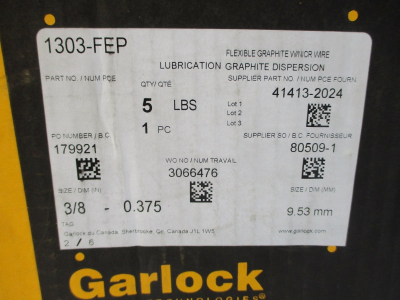 GARLOCK 1303-FEP 41413-2024 3/8-0.375" NSMP