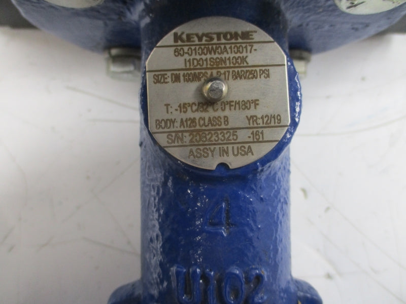 EMERSON KEYSTONE F89U-009 60-0100W0A10017-I1D01S9N100K 250PSI 4" NSNP