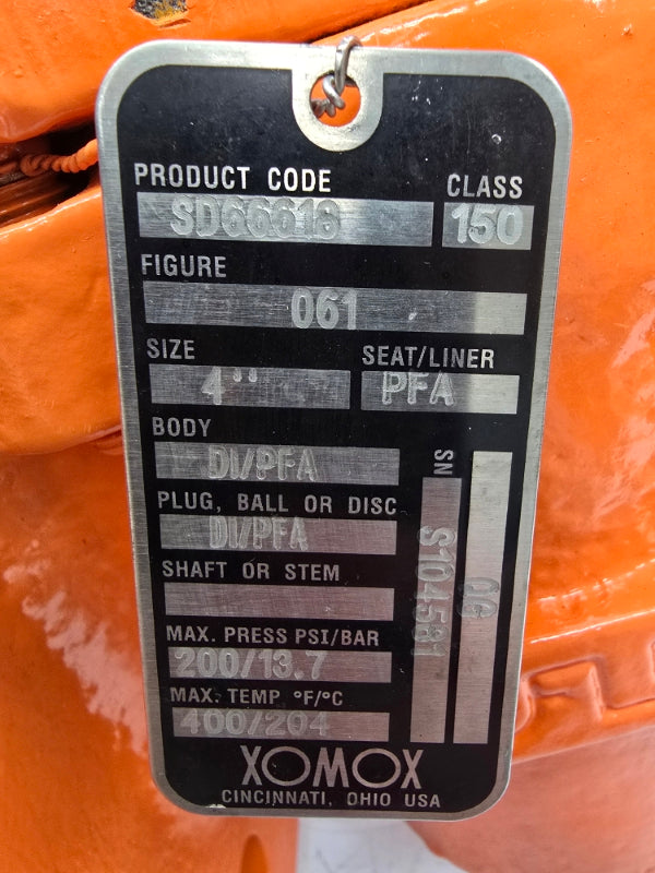 XOMOX SD66618 061 200PSI 4" NSNP