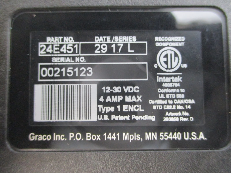 GRACO 24E451 12-30VDC 4A NSNP