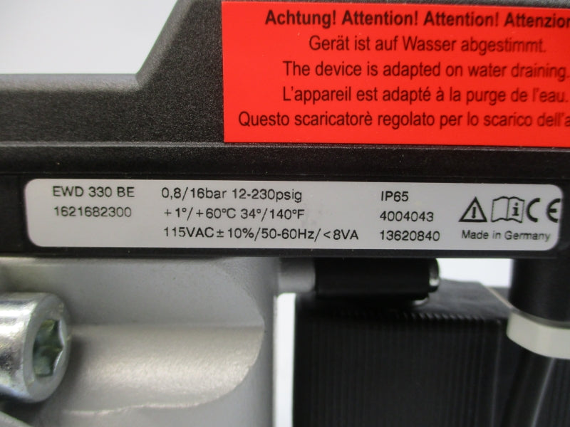 ATLAS COPCO EWD330BE 1621682300 115VAC 12-230PSI NSNP