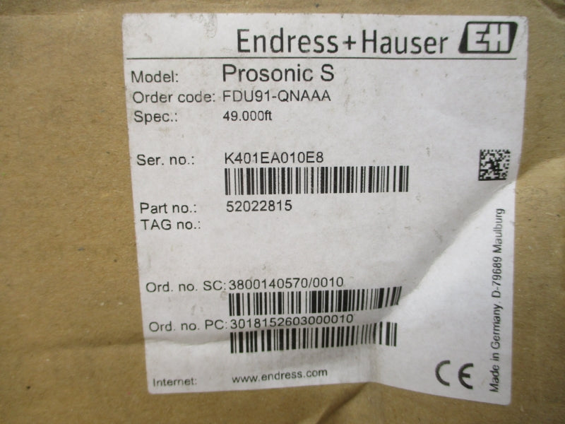 ENDRESS+HAUSER FDU91-QNAAA 52022815 58PSI NSMP