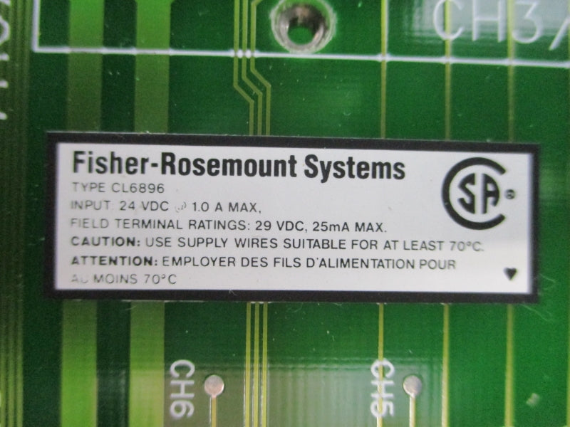 FISHER ROSEMOUNT CL6896X1-A1 12P0248X032 24VDC 1.0A REV. D NSMP