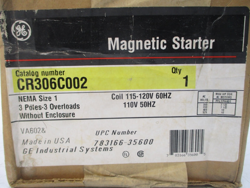 GENERAL ELECTRIC CR306C002 110/115-120V NSFS