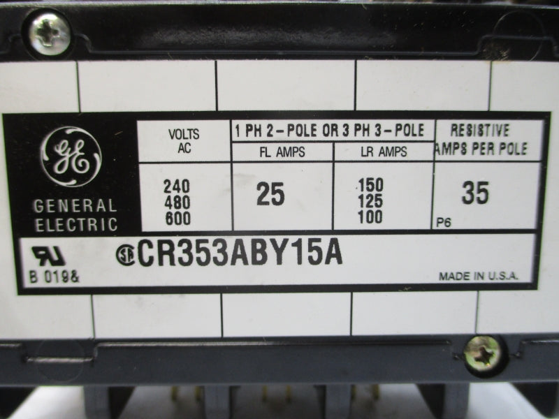 GENERAL ELECTRIC CR353ABY15A 110/120V 35A NSMP