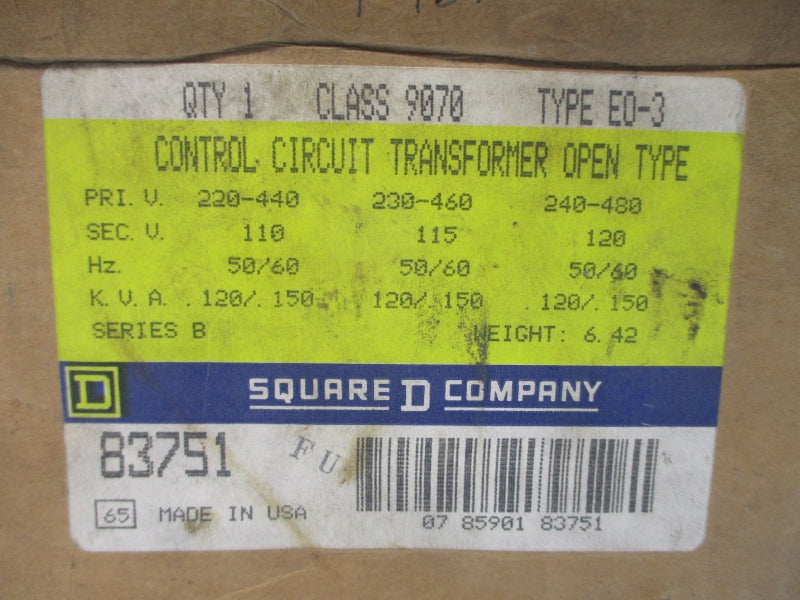 SQUARE D 9070EO-3 SER. B 480V NSMP
