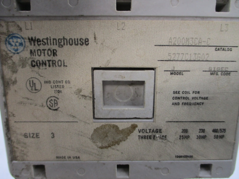WESTINGHOUSE A200M3CA-C 5277C13G02 110/120V 770A NSNP