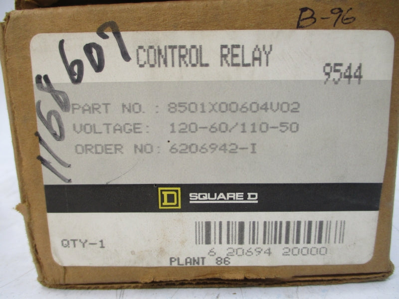 SQUARE D 8501XO0604V02 SER. A 110/120V 20A NSMP