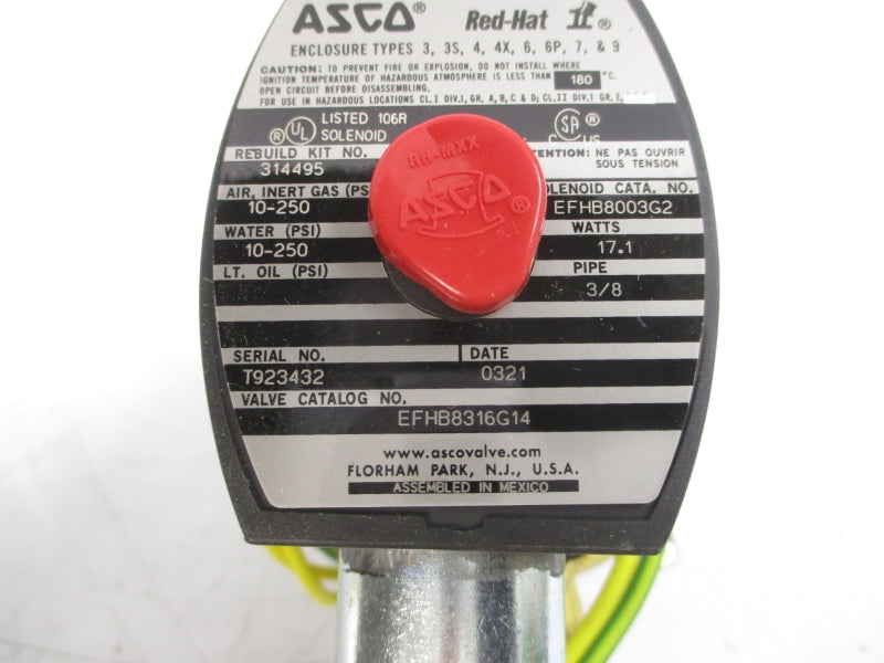 ASCO EFHB8316G14 110/120V 10-250PSI 3/8" NSMP