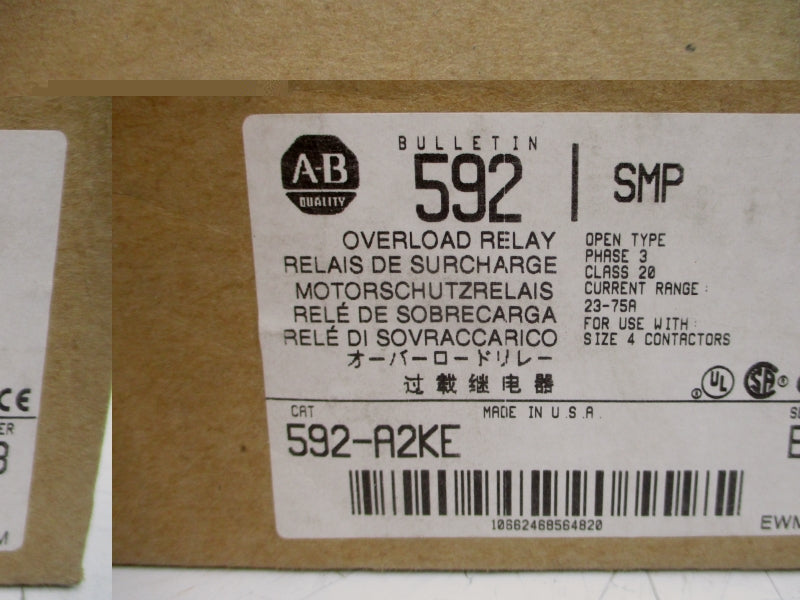 ALLEN BRADLEY 592-A2KE SER. B 23-75A (BR/WH) NSMP