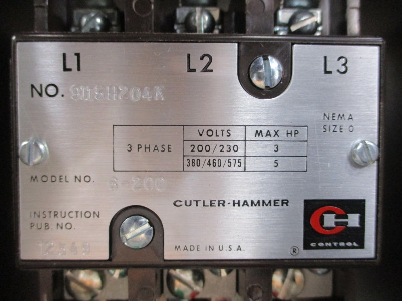 CUTLER HAMMER 9115H204 6-200 SER. K 575V NSMP