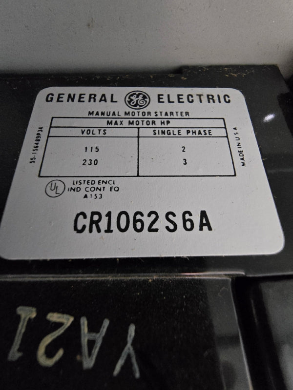 GENERAL ELECTRIC CR1062S6A SER. A 115/230V NSMP