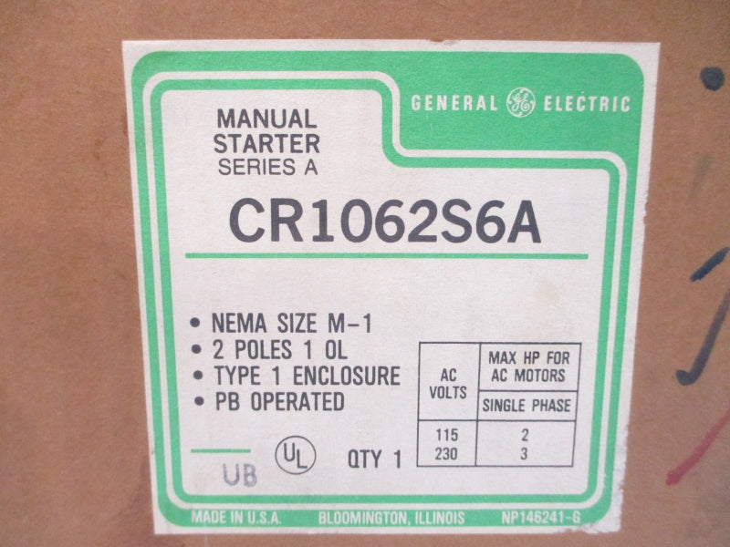 GENERAL ELECTRIC CR1062S6A SER. A 115/230V NSMP