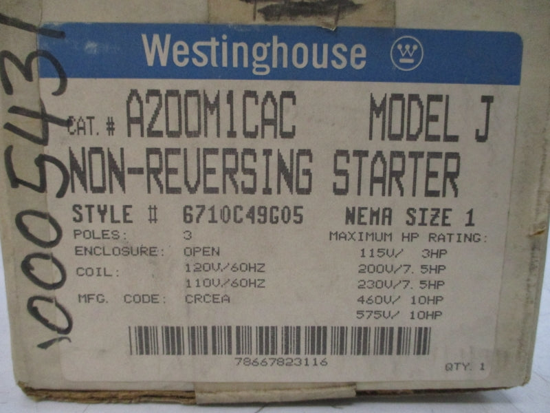 WESTINGHOUSE A200M1CAC 6710C49G05 110/120V 770A NSMP