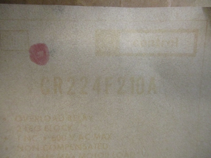GENERAL ELECTRIC CR224F210A 600VAC NSMP