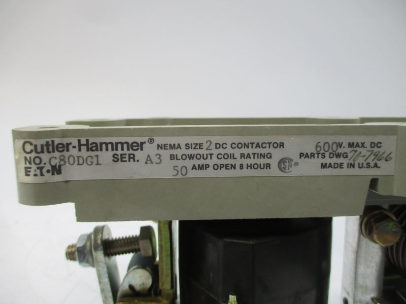 CUTLER HAMMER C80DG1 SER. A3 230VDC 50A NSNP