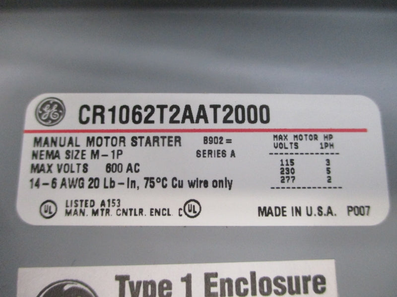 GENERAL ELECTRIC CR1062T2AAT2000 SER. A 600VAC NSNP