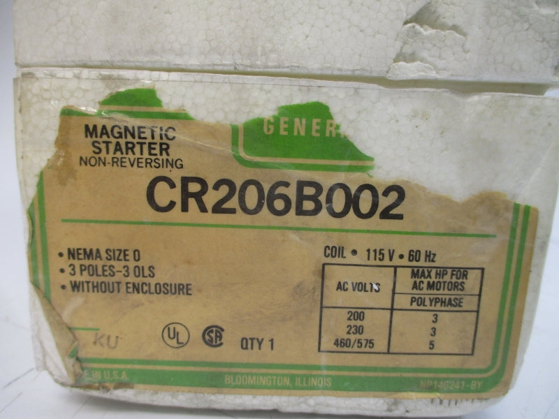 GENERAL ELECTRIC CR206B002 95/115V 18A NSMP