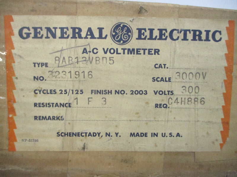 GENERAL ELECTRIC 8AB13VBD5 3231916 300VAC (AS PICTURED) NSMP