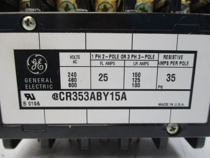 GENERAL ELECTRIC CR353ABY15A 110/120VAC 35A NSMP