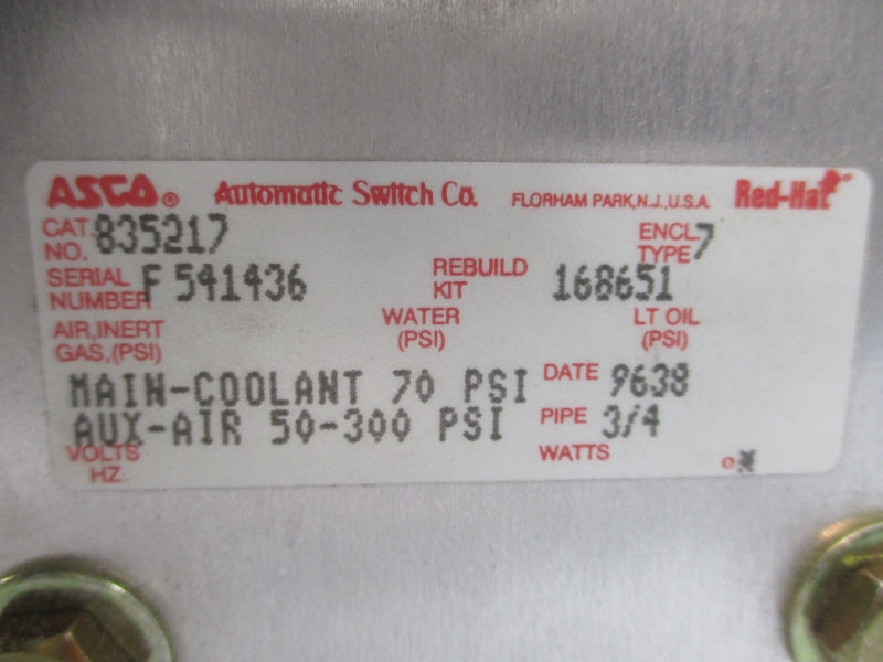 ASCO 835217 50-300PSI 3/4" NSMP