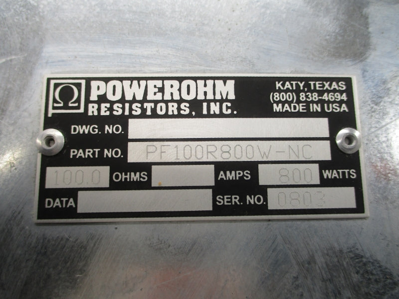 POWEROHM RESISTORS PF100R800W-NC NSNP