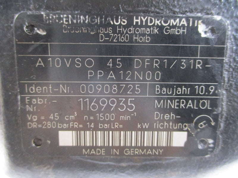BRUENIMGHAUS HYDROMATIK A10VSO45DFR1/31R-PPA12N00 00908725 NSNP