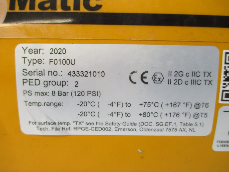 ELOMATIC F0100U 120PSI NSNP