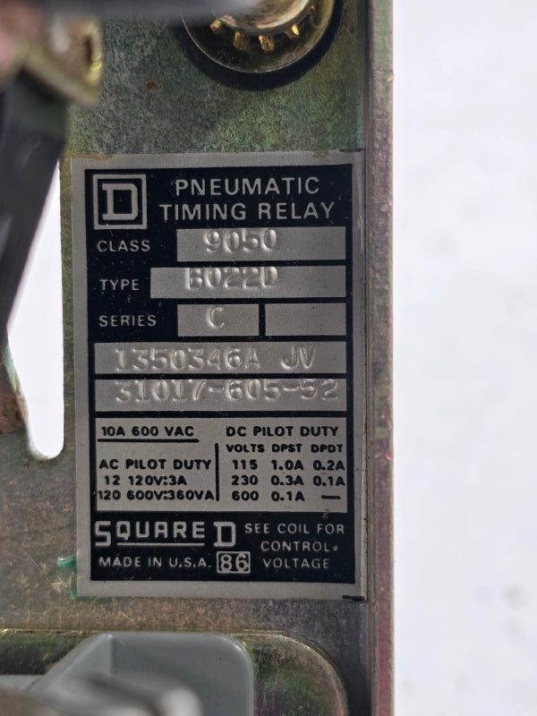 SQUARE D 9050BO22D SER. C 110/120V 10A NSNP