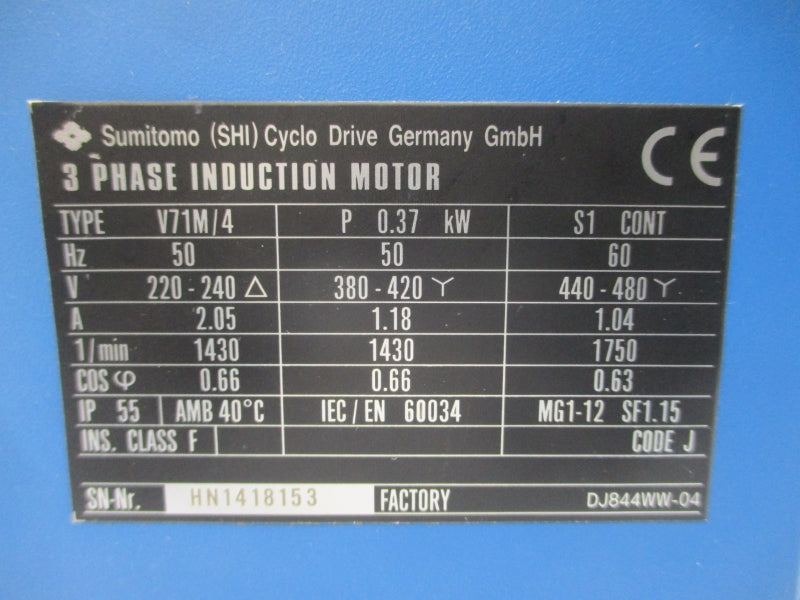 SUMITOMO CNHM04-6075G-21/G V71M/4 440-480V 1.04-2.05A NSNP