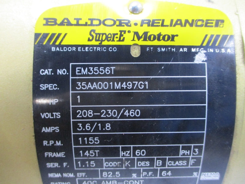 BALDOR EM3556T 35AA001M497G1 208-230/460V 3.6/1.8A NSNP