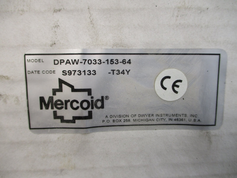MERCOID DPAW-7033-153-64 480VAC 15A 0-30PSI NSMP