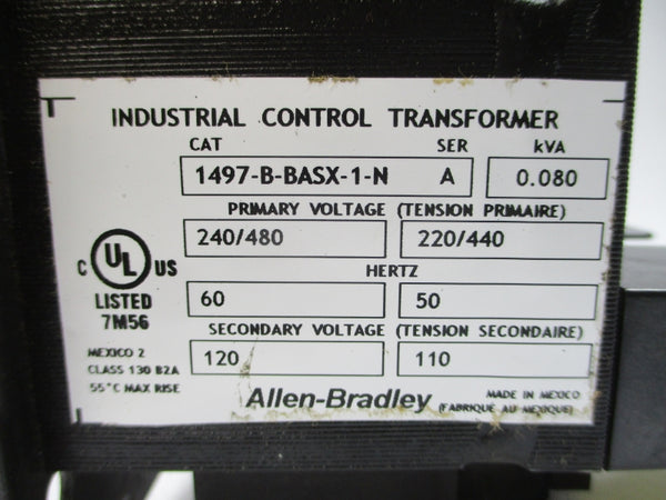 ALLEN BRADLEY 1497-B-BASX-1-N SER. A 240/480V (BR/WH) NSMP