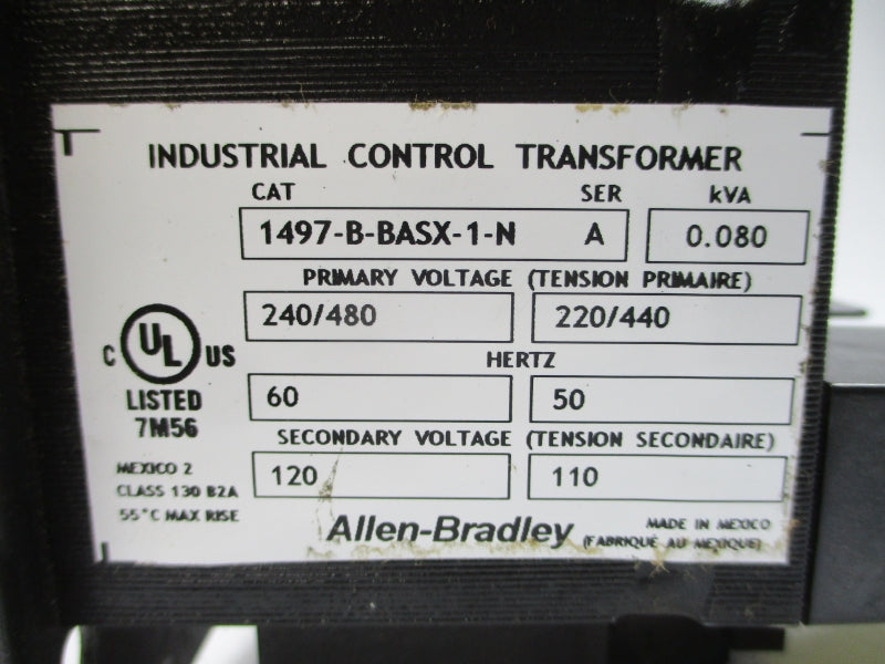 ALLEN BRADLEY 1497-B-BASX-1-N SER. A 240/480V (BR/WH) NSMP