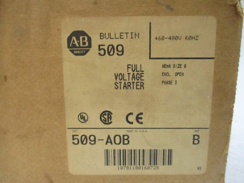 ALLEN BRADLEY 509-AOB SER. B 460-480V 18A (BR/WH) NSMP