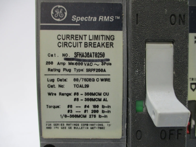 GENERAL ELECTRIC SFHA36AT0250 600VAC 250A (AS PICTURED) UNMP