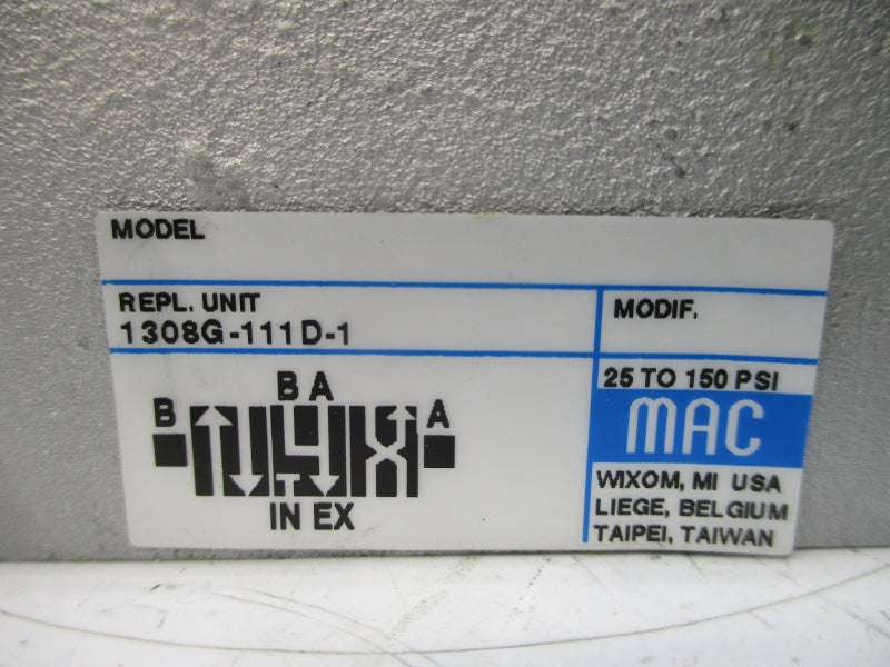 MAC 1308G-111D-1 110/120V 25-150PSI UNMP
