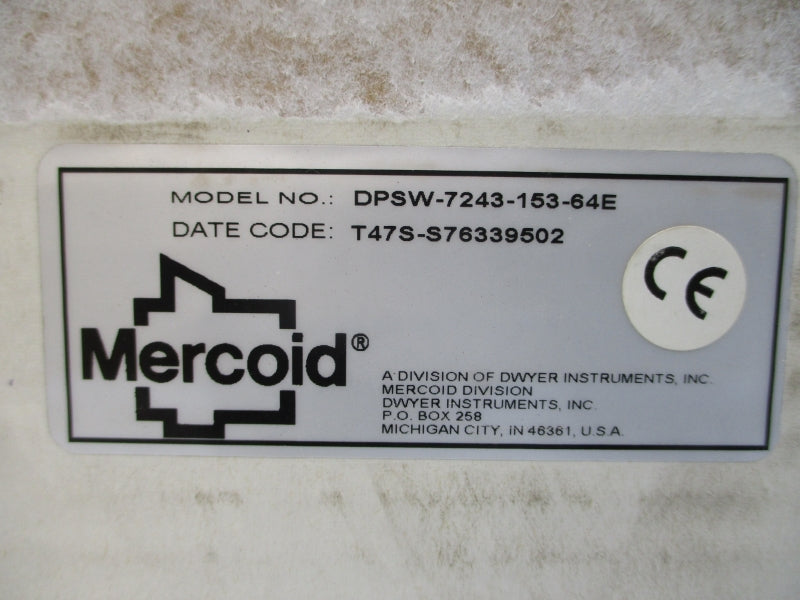 MERCOID DPSW-7243-153-64E 277VAC 15A 0-30PSI NSMP