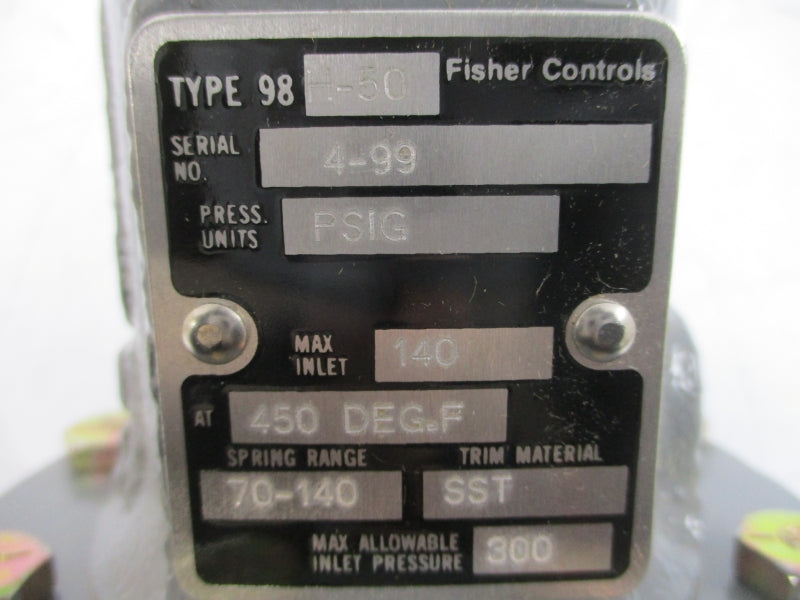 FISHER CONTROLS 98H-50 70-140PSI 450'F NSMP
