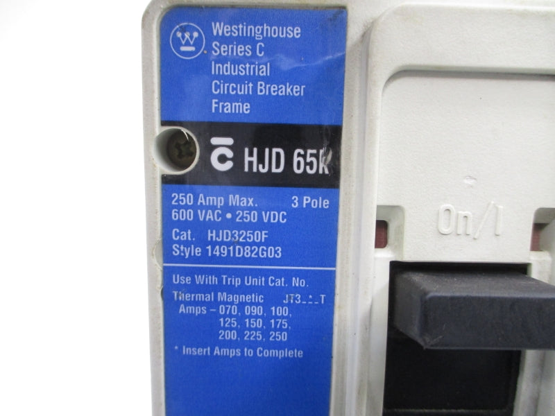 WESTINGHOUSE HJD3250F 1491D82G03 JT3250T SER. C 600VAC 250A UNMP