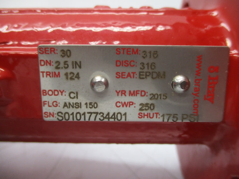 BRAY CONTROLS 2H09V SER. 30 175PSI 2.5" NSNP