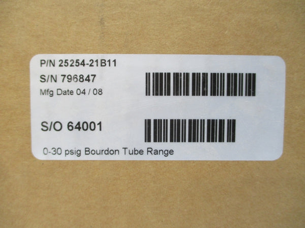 3D INSTRUMENTS 25254-21B11 0-30PSI NSMP