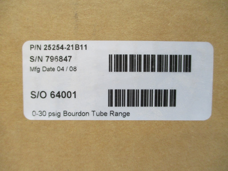 3D INSTRUMENTS 25254-21B11 0-30PSI NSMP