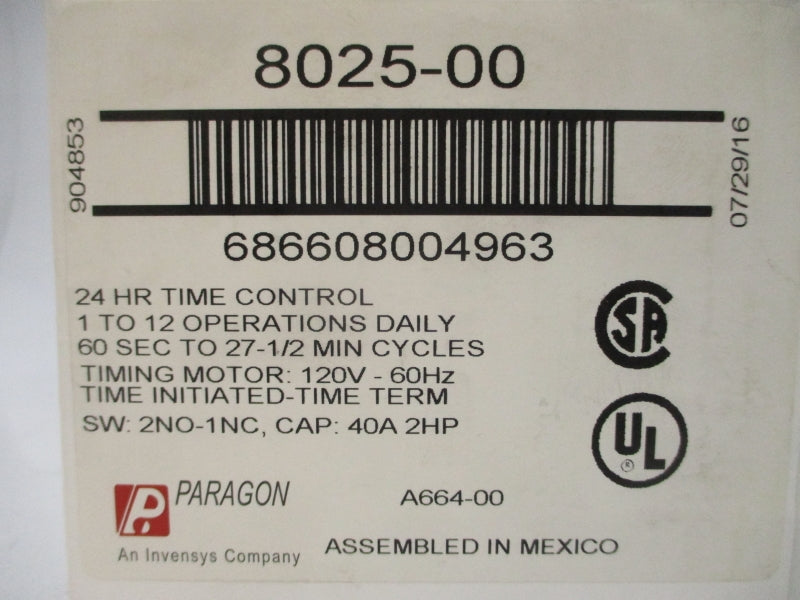 PARAGON 8025-00 120V 40A 24H NSMP