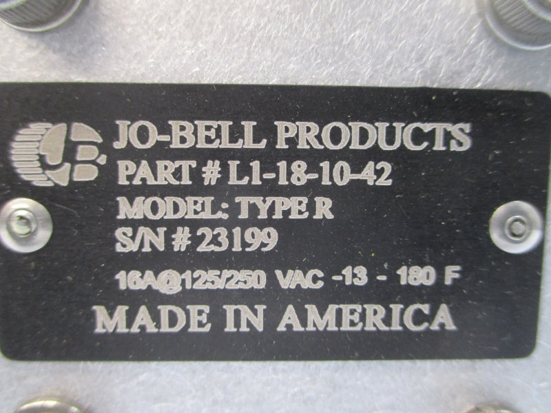 JO-BELL L1-18-10-42 TYPE R 125/250VAC 16A -13-+180'F NSNP