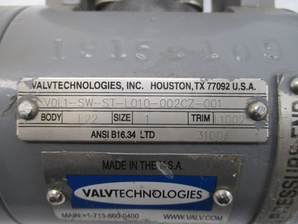 VALVTECHNOLOGIES VOL1-SW-ST-L010-002CZ-001 1" NSNP