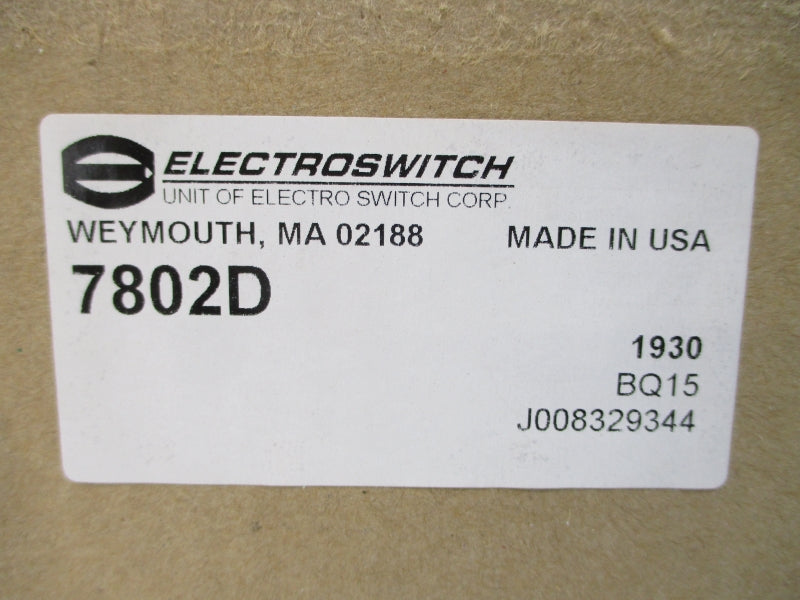 ELECTROSWITCH 7802D SER. 24 120/240VAC 20A NSMP