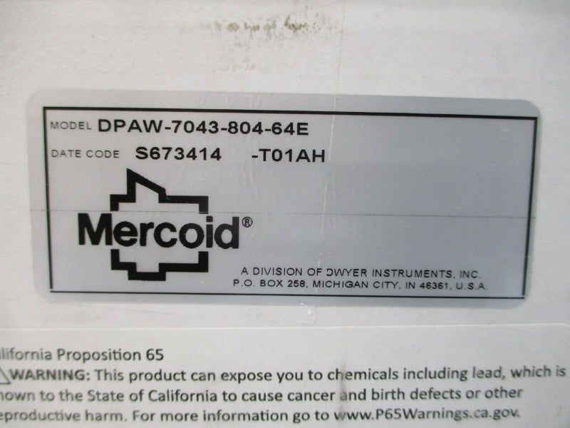 MERCOID DPAW-7043-804-64E 480VAC 12A 0-30PSI NSMP