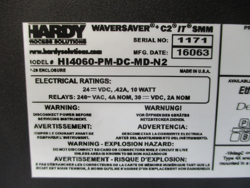 HARDY HI4060-PM-DC-MD-N2 24VDC .42A NSMP